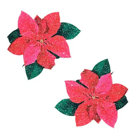 Pretty Poinsettia Glitter Pasties