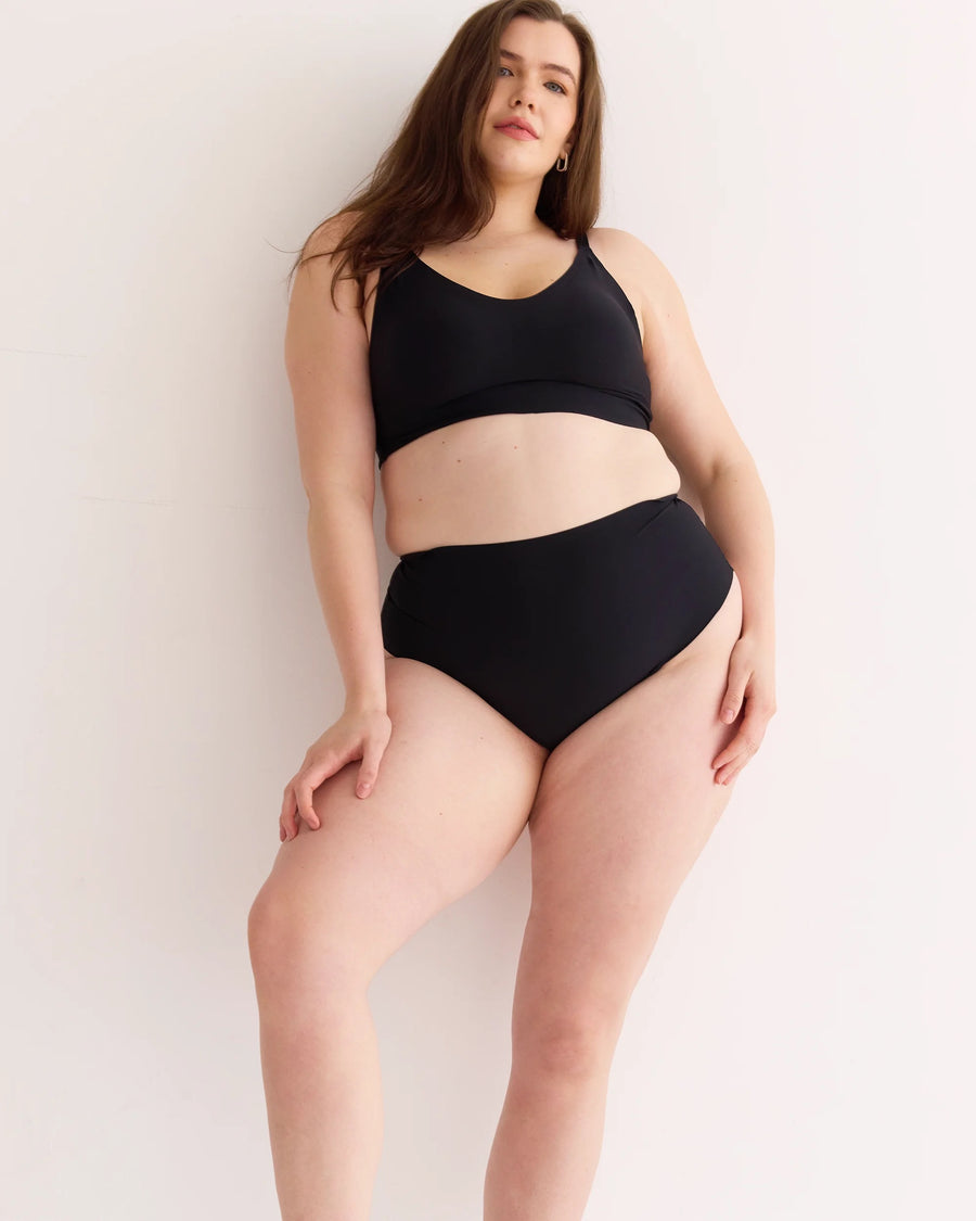 Okko Super High Waisted Thong in Shade Onyx